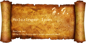 Holczinger Iván névjegykártya